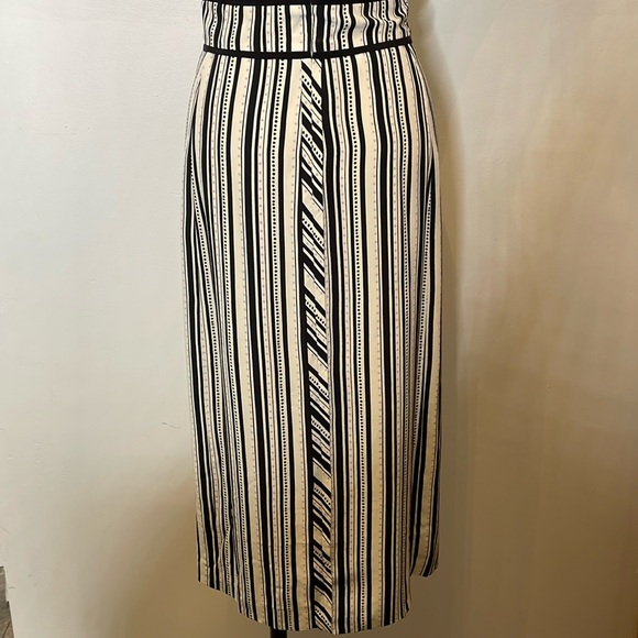 Tory Burch White Purple stripes Polka Dots Sleeveless A Line V-neck Dress 2 - Picture 10 of 16